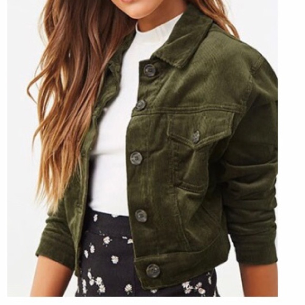 Corduroy bottom front jacket